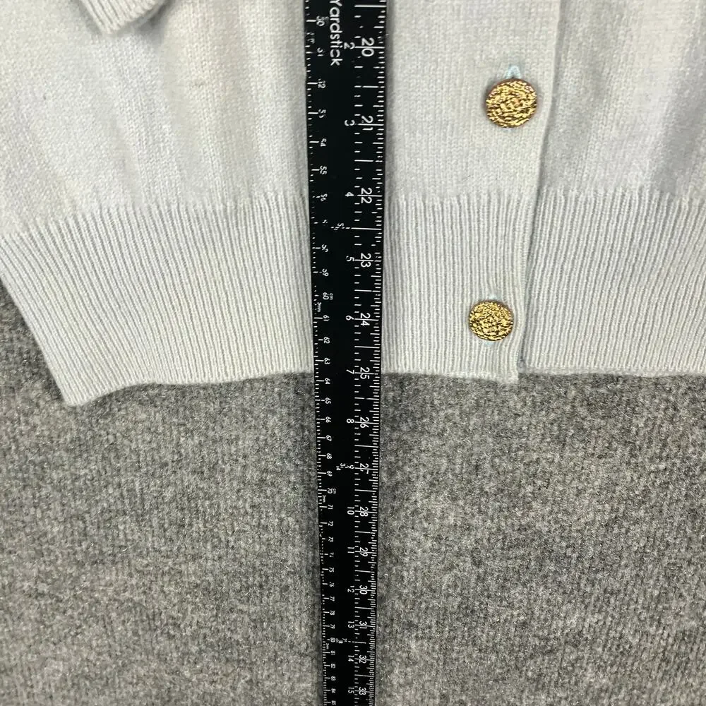 Scots Regal Cardigan Womens‎ L White Lambswool Scotland Gold Button Vintage